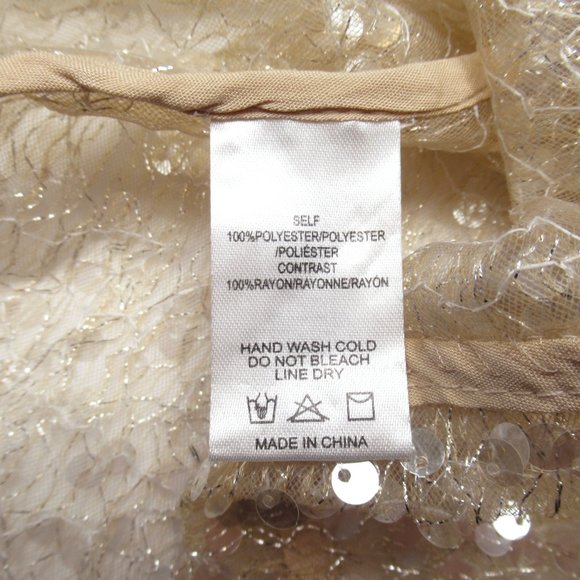 Anthropologie Sunday in Brooklyn Sheer Sequin Turtleneck Gold Champagne Small - Picture 11 of 11